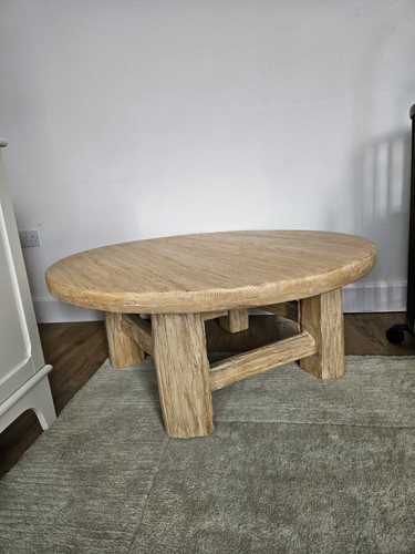 Rustic elm wood coffee table - rustic,