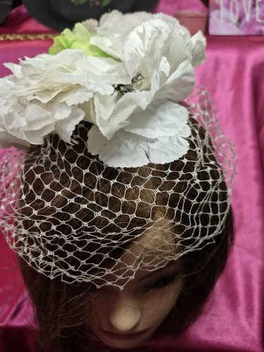 Vintage wedding hat white - hat,