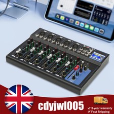 Bluetooth Audio Mixer USB DJ Sound Mixing Console 7-Channel Bands Mixing Board