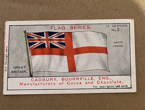 Cadbury cigarette card - cigarette, flag
