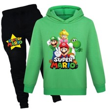2PCS Girls Boys Mario Clothes