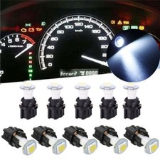10X White T5 Car Instrument Panel Cluster LED Dash Light Bulbs W/ Twist Sockets