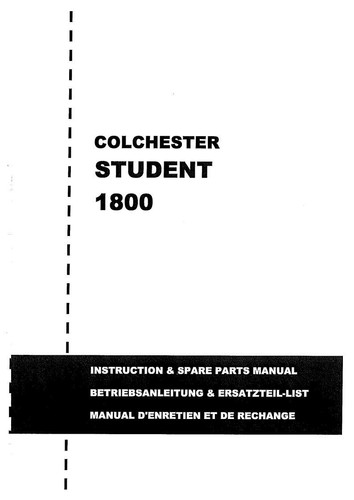 Colchester student 1800 lathe - student,