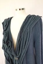 Zuza Bart Wool rich 80% COAT - Teal - Lagenlook. XL - uk 18 VGC