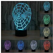 Spiderman Mask Newest Smart APP Control 3D Illusion Night Light Bluetooth