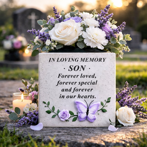 Son memorial flower vase - memorial,