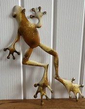 Hand Made Metal Art Tropical Tree Frog Wall Hanging Plaque Decor Ornament - 14”