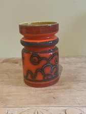 Gouda Tokio Dutch Art Pottery Vintage Orange Glazed Vase
