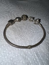 Genuine Pandora Bracelet With Charms Gold Crown/Buddha/Pot/Letter E/flower bead