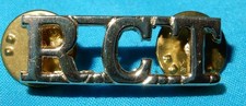 RCT ROYAL CORPS  OF TRANSPORT SHOULDER TITLE ANODISED BADGE GENUINE