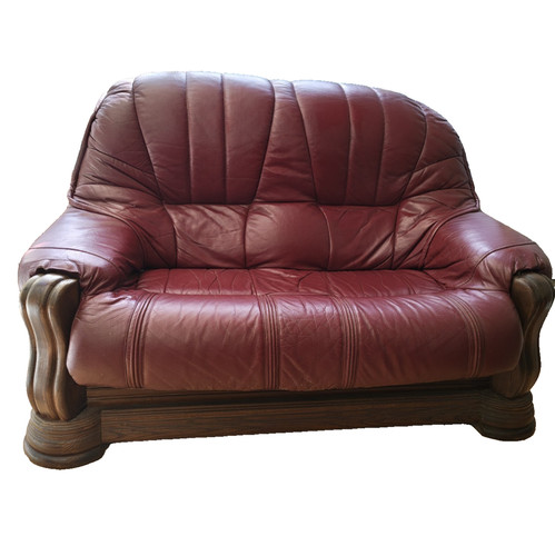 Vintage seater sofa burgundy - 2,