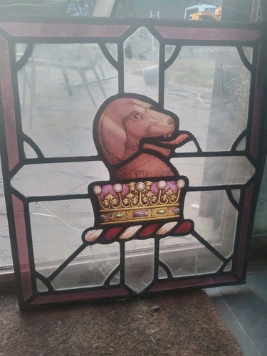 Antique leaded stained - antique, glass