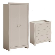 Sleigh Wardrobe & Dresser Changer Beige Sleigh Style Nursery Furniture