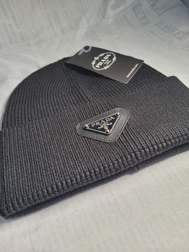 Prada knit logo beanie - hat, one