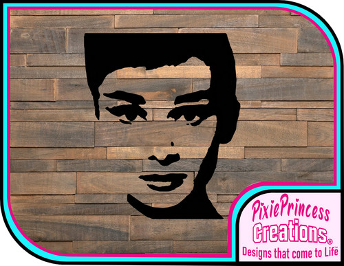 Face female head stencil - female,