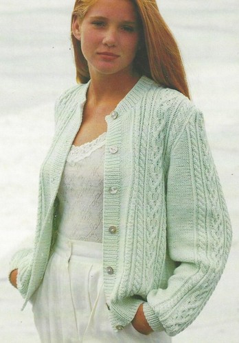 Ladies cardigan with cables - ladies,