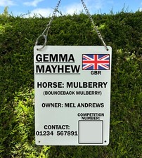 Competition stable plaque | Horse show stable plaque | Stable plaque