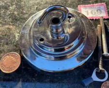 102mm CHROME Art Deco ANTIQUE vintage CEILING ROSE Old chandelier hook c1930 169