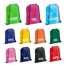Drawstring Rucksack Personalised School PE Kit Swimming Bag Children's Name