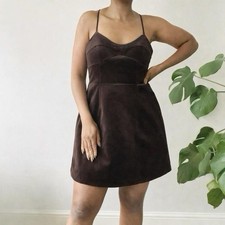 Zara Brown Velvet Strappy Mini