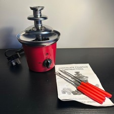 Fizz Creations Treat Yourself Chocolate Fountain SBL-811 Red with 4 Forks Unused