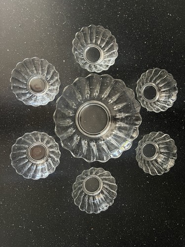 Vintage clear glass trifle - vintage,