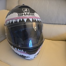 New Jorge Lorenzo White Shark Black Race Replica Motorbike Helmet Size MEDIUM