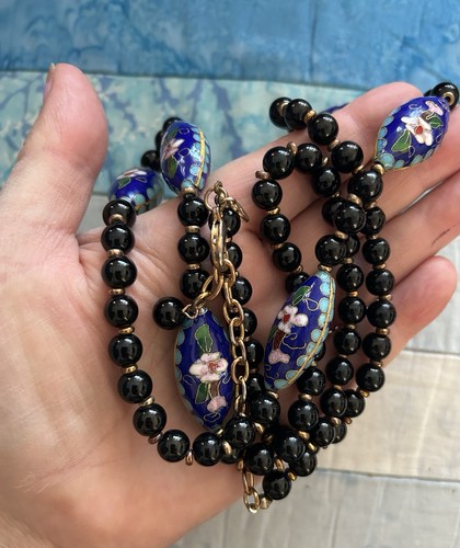 Statement necklace with black - statement,