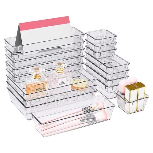 25pc clear drawer organizers - 25pc,