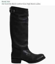 Ash Scott Destroyer Hand Made Black Leather Biker / Riding Boots Size 38 UK 5