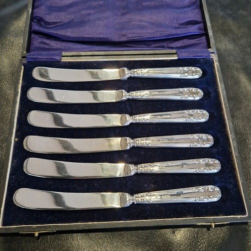 Silver handled butter knives - handled,
