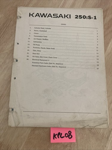 Kawasaki 250 parts list - s1,