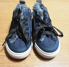 Zara Boots Toddler Kids Blue Faux Fur Zipper  size  EU21