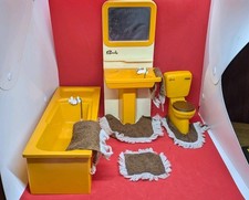 Vintage Sindy Doll Bath Sink Toilet Bathroom House Furniture Pedigree Toys
