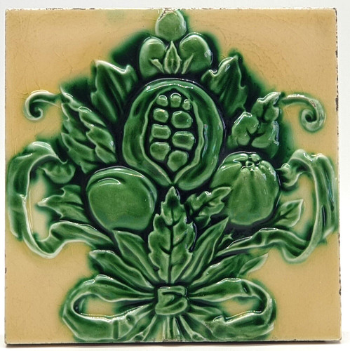 Antique fireplace tile high - fireplace,