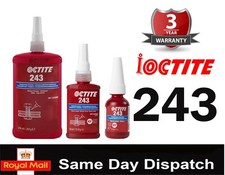 thread Lock 243 10ml 50ml  250mL Medium Strength Oil Tolerant Tube bolt tite uk