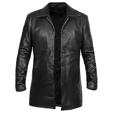New Men's Genuine Soft Sheepskin Real Leather Blazer Jacket Two Button Coat