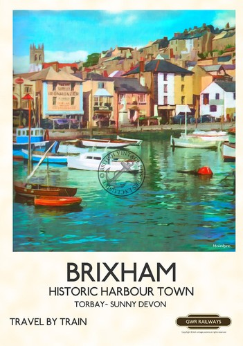Vintage railway poster devon - vintage,