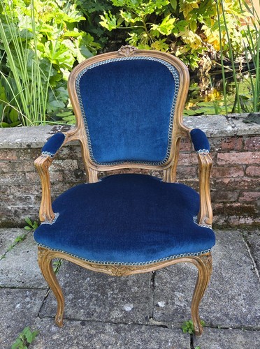 French armchair carved walnut