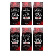 6 PACK Community Coffee Dark & Bold Intense Blend Dark Roast Ground Coffee 12 Oz