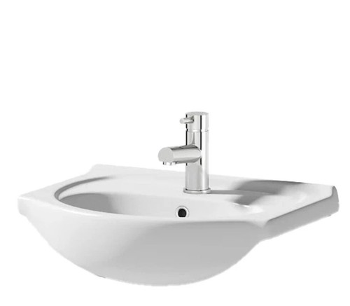 White semi recessed basin - basin,