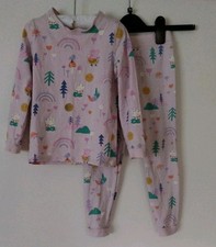 Girls Pink Pyjamas Pjs Set Long Sleeves &Legs Peppa Pig Age 4-5 Years M&S 