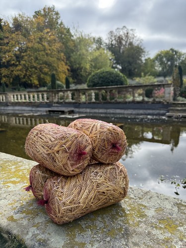 Natural barley straw logs - natural,