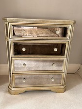 Venetian Seville 4 Drawer Mirrored Glass Chest Contemporary Storage