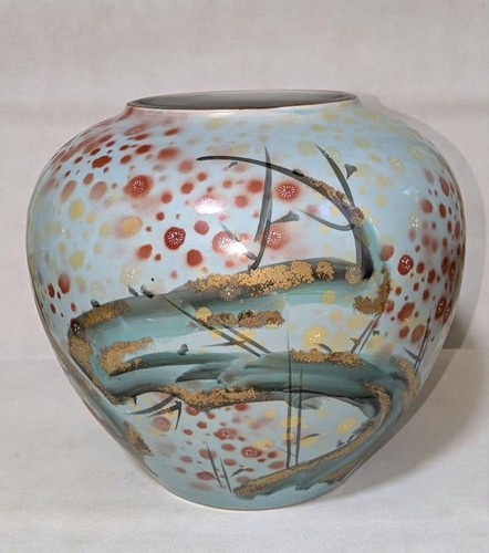 Kutani ware round flower - kutani,