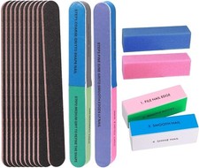 Nail File Set 16 Pcs Manicure, Pedicure Set Nail Files, Buffer and Polish Blocks