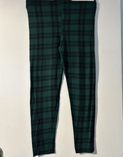 Ladies Green & Black Check Trousers Size X L
