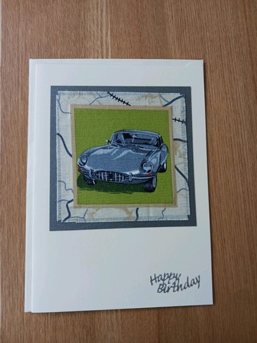 Birthday card handmade - card, fabric