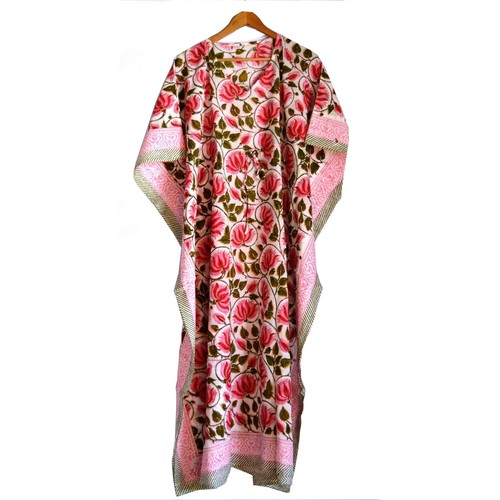 100 cotton block print floral - print,