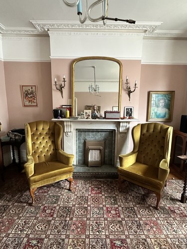 Pair vintage wingback - pair,